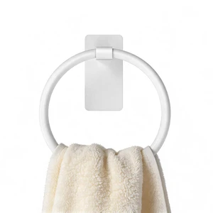 Hand Towel Holder Adhesive, Round Towel Ring for Bathroom RV, White for Bath RV Kitchen, Self Adhesive Wall Mounted, No-Drill Stick On Renter Friendly Hand Towel Holder Adhesive, Round Towel Ring for Bathroom RV, White for Bath RV Kitchen, Self Adhesive Wall Mounted, No-Drill Stick On Renter Friendly