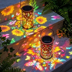 2Pack Colorful Solar Lanterns Outdoor Waterproof, Garden Decor Gifts for Women Mom Grandma - LED Sunflower and Butterfly Solar Powered Lights Metal Hanging Lantern for Outside Garden Patio Yard Porch 2Pack Colorful Solar Lanterns Outdoor Waterproof, Garden Decor Gifts for Women Mom Grandma - LED Sunflower and Butterfly Solar Powered Lights Metal Hanging Lantern for Outside Garden Patio Yard Porch
