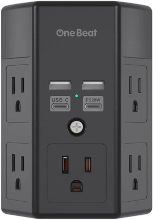 Surge Protector Wall Outlet Extender, 5 Outlets & 4 USB Ports(20W USB-C PD) 1680J, 3-Sided Multi Plug Outlet Adapter, Outlet Splitter, Wall Mount, ETL Listed for Home Office Travel-Black Surge Protector Wall Outlet Extender, 5 Outlets & 4 USB Ports(20W USB-C PD) 1680J, 3-Sided Multi Plug Outlet Adapter, Outlet Splitter, Wall Mount, ETL Listed for Home Office Travel-Black