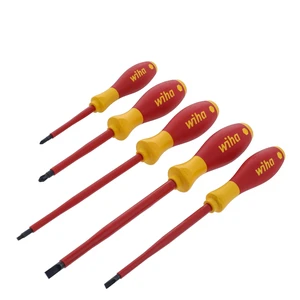 32059 Insulated Screwdriver Set, 5-Piece Slotted Phillips Square Kit 1000V VDE certified, Slotted Phillips Square tips, cushion grip handle, tested to 10,000 volts, Germany 32059 Insulated Screwdriver Set, 5-Piece Slotted Phillips Square Kit 1000V VDE certified, Slotted Phillips Square tips, cushion grip handle, tested to 10,000 volts, Germany