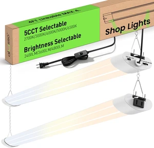 ® LED Shop Lights 4FT for Garage, 4800LM Adjustable 20W/30W/40W, 5CCT 2700K 3000K 4000K 5000K 6500K, 120V, Warm to Cool Daylight Linkable Shop Lights for Workshop, ETL, 2 Pack ® LED Shop Lights 4FT for Garage, 4800LM Adjustable 20W/30W/40W, 5CCT 2700K 3000K 4000K 5000K 6500K, 120V, Warm to Cool Daylight Linkable Shop Lights for Workshop, ETL, 2 Pack
