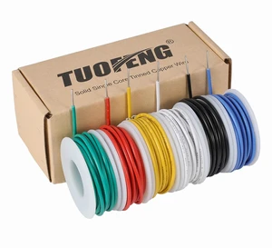 16 AWG Solid Tinned Copper Wire Kit, 6 Colors, 13.2 ft Each 16 AWG Solid Tinned Copper Wire Kit, 6 Colors, 13.2 ft Each
