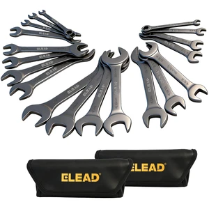 19-Piece Super-Thin Open End Wrench Set, Metric 5.527 mm & SAE 1/4"-1-1/16", CR-V Nickel Plated, 3 mm Thickness Ultra-Slim Wrench Set for Tight Spaces, Durable Roll-Up Pouch for Mechanics 19-Piece Super-Thin Open End Wrench Set, Metric 5.527 mm & SAE 1/4"-1-1/16", CR-V Nickel Plated, 3 mm Thickness Ultra-Slim Wrench Set for Tight Spaces, Durable Roll-Up Pouch for Mechanics