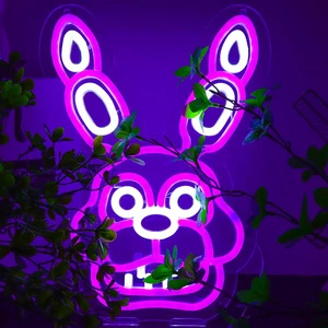 Fnaf Bonnie Neon Sign for Wall DecorFive Nights LED Neon Lights for GameroomBirthdayChristmas Gifts for kids Fnaf Bonnie Neon Sign for Wall DecorFive Nights LED Neon Lights for GameroomBirthdayChristmas Gifts for kids