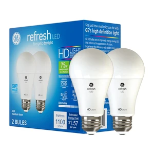 Refresh LED Light Bulbs, 75 Watt, Daylight, A19 (2 Pack) Bright daylight light bulbs, 75 watt Replacement, energy-saving LED, living room, office, kitchen, 2 pack value Refresh LED Light Bulbs, 75 Watt, Daylight, A19 (2 Pack) Bright daylight light bulbs, 75 watt Replacement, energy-saving LED, living room, office, kitchen, 2 pack value