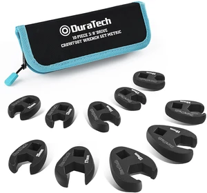 10-Piece 3/8" Drive Crowfoot Wrench Set, Flare Nut Wrench Set, Metric, Size Covers 10-19mm, CR-V Steel, with Zipper Bag 10-Piece 3/8" Drive Crowfoot Wrench Set, Flare Nut Wrench Set, Metric, Size Covers 10-19mm, CR-V Steel, with Zipper Bag