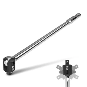 1/2" Drive 17.5-Inch Heavy Duty Breaker Bar with 240° Flex Head Spring-loaded Detent Ball, Premium Chrome Alloy Made, Ideal for Industrial, Construction, and Mechanic Tasks 1/2" Drive 17.5-Inch Heavy Duty Breaker Bar with 240° Flex Head Spring-loaded Detent Ball, Premium Chrome Alloy Made, Ideal for Industrial, Construction, and Mechanic Tasks