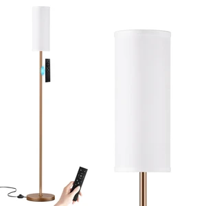 64'' Floor Lamps for Living Room with Remote Control and Stepless Dimmable Colors Temperature & Brightness, 9W Bulb Included(White Lampshade & Brown Pole) 64'' Floor Lamps for Living Room with Remote Control and Stepless Dimmable Colors Temperature & Brightness, 9W Bulb Included(White Lampshade & Brown Pole)