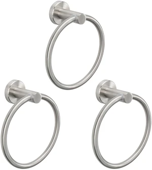 Bath Towel Ring, Bathroom Hardware Accessories-Thicken Stainless Steel Hand Towel Holder for Bathroom, Modern Round Towel Hanger Wall Mounted (Brushed Nickel, 3 Pack) Bath Towel Ring, Bathroom Hardware Accessories-Thicken Stainless Steel Hand Towel Holder for Bathroom, Modern Round Towel Hanger Wall Mounted (Brushed Nickel, 3 Pack)