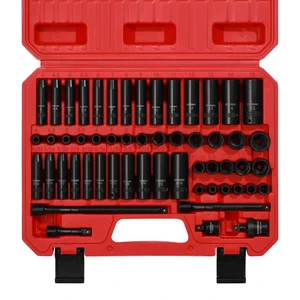 55PCS 1/4-Inch Drive Impact Socket Set, Shallow & Deep, 5/32 Inch - 9/16 Inch, 4mm - 15mm, Metric/SAE, 6-Point, Cr-V Steel Socket Set 55PCS 1/4-Inch Drive Impact Socket Set, Shallow & Deep, 5/32 Inch - 9/16 Inch, 4mm - 15mm, Metric/SAE, 6-Point, Cr-V Steel Socket Set