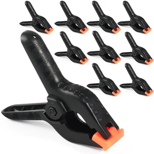 Spring Clamps, 6 Inch Plastic Clips, Heavy Duty, Black, 10 Pcs Large Woodworking Clamps, Strong Grip, Daily Household Tools, for Balloon Arch Backdrop Craft Decoration Spring Clamps, 6 Inch Plastic Clips, Heavy Duty, Black, 10 Pcs Large Woodworking Clamps, Strong Grip, Daily Household Tools, for Balloon Arch Backdrop Craft Decoration