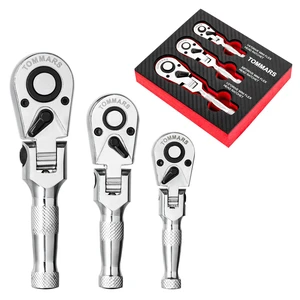 Flex Head Stubby Ratchet Set, 1/4", 3/8", 1/2" Socket Wrench Kit Mechanic Hand Tool, Flexible, 72 Tooth 5-degree swing arc, Quick Release, Reversible Flex Head Stubby Ratchet Set, 1/4", 3/8", 1/2" Socket Wrench Kit Mechanic Hand Tool, Flexible, 72 Tooth 5-degree swing arc, Quick Release, Reversible