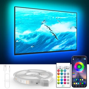 TV Lights Behind, 19.68ft LED Lights for 55-85 Inch TV, RGB TV Backlight, Music Sync Bluetooth APP and Remote Control Strip Lights USB Powered for Bedroom Gaming Room Decor TV Lights Behind, 19.68ft LED Lights for 55-85 Inch TV, RGB TV Backlight, Music Sync Bluetooth APP and Remote Control Strip Lights USB Powered for Bedroom Gaming Room Decor