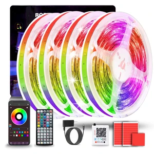 400FT RGB Led Lights for Bedroom with Remote & App Control, 4*100FT Music Sync Led Light Strip Color Changing Led Strip Lights, Dimmable DIY Led Lights for Room Decor Ambient Lighting 400FT RGB Led Lights for Bedroom with Remote & App Control, 4*100FT Music Sync Led Light Strip Color Changing Led Strip Lights, Dimmable DIY Led Lights for Room Decor Ambient Lighting