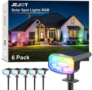 Solar Spot Lights Outdoor Waterproof, Solar Spotlights, 6 Pack 8 Lighting Modes, 120° Adjustable Solar Lights for Yard Garden Lawn Landscape Pathway, Multicolor Solar Spot Lights Outdoor Waterproof, Solar Spotlights, 6 Pack 8 Lighting Modes, 120° Adjustable Solar Lights for Yard Garden Lawn Landscape Pathway, Multicolor
