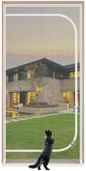 Reinforced Cat Screen Door,Fits Door Opening Size 32''x 80'',Thickened Cat Proof Screen Door Mesh with Zipper Closure for Living Room,Kitchen,Bedroom Reinforced Cat Screen Door,Fits Door Opening Size 32''x 80'',Thickened Cat Proof Screen Door Mesh with Zipper Closure for Living Room,Kitchen,Bedroom