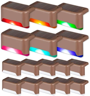 Color Changing Solar Deck Lights, 16 Pack Waterproof LED Lights Step Lights for Decks,Stairs,Fences,Yards and Patios Color Changing Solar Deck Lights, 16 Pack Waterproof LED Lights Step Lights for Decks,Stairs,Fences,Yards and Patios