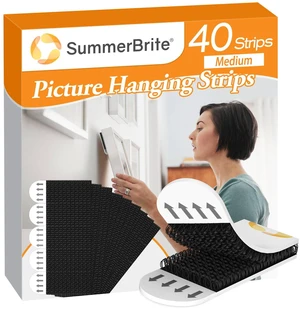 Damage Free Picture Hanging Strips, 20 Pairs, Medium, Black No tool installation, strong sticky hook and loop, damage-free removal, suited for dark frames, posters & signs Damage Free Picture Hanging Strips, 20 Pairs, Medium, Black No tool installation, strong sticky hook and loop, damage-free removal, suited for dark frames, posters & signs