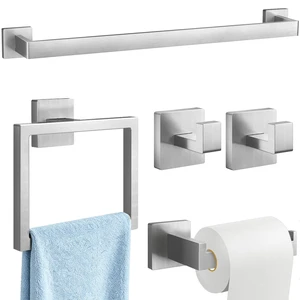 24Inch Bathroom Accessory Set Wall Mounted, Brushed Nickel 5-Pieces Stainless Steel Bathroom Hardware Set Towel Bar Set 24Inch Bathroom Accessory Set Wall Mounted, Brushed Nickel 5-Pieces Stainless Steel Bathroom Hardware Set Towel Bar Set