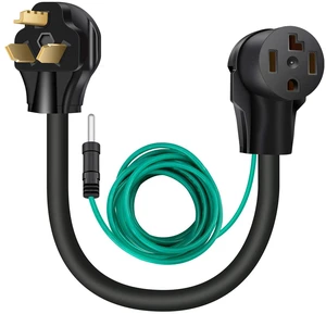 1.5 FT 4 Prong to 3 Prong Dryer Adapter, 30 Amp Dryer Outlet Plug Power Cord, NEMA 10-30P Male to 14-30R Female Three Prong Converter, 250V 3prone Old Clothes Dryer Connector w/Ground Wire 1.5 FT 4 Prong to 3 Prong Dryer Adapter, 30 Amp Dryer Outlet Plug Power Cord, NEMA 10-30P Male to 14-30R Female Three Prong Converter, 250V 3prone Old Clothes Dryer Connector w/Ground Wire