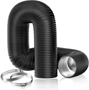 4" x 8FT Aluminum Foil Insulated Flexible Duct, Dryer Vent Hose for HVAC Ventilation and Duct Fan Systems, 2 Clamps Include 4" x 8FT Aluminum Foil Insulated Flexible Duct, Dryer Vent Hose for HVAC Ventilation and Duct Fan Systems, 2 Clamps Include