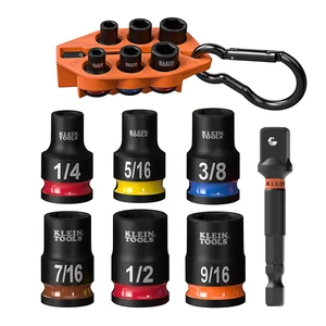 33808 Grab-And-Go Impact Socket Set, SAE, 7-Piece Set with Sleeve, Carabiner, and 3/8-Inch Drive, Color-Coded 1/4, 5/16, 3/8, 7/16, 1/2, and 9/16-Inch Sockets 33808 Grab-And-Go Impact Socket Set, SAE, 7-Piece Set with Sleeve, Carabiner, and 3/8-Inch Drive, Color-Coded 1/4, 5/16, 3/8, 7/16, 1/2, and 9/16-Inch Sockets