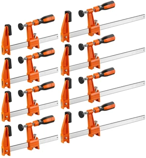 Bar Clamps for Woodworking, 8-Pack, 6" and 12" F Clamps, 600 lbs Load Limit, with Plastic Pad and Self-Locking Design, Malleable Iron and Carbon Steel, for Wood Working and Metal Working Bar Clamps for Woodworking, 8-Pack, 6" and 12" F Clamps, 600 lbs Load Limit, with Plastic Pad and Self-Locking Design, Malleable Iron and Carbon Steel, for Wood Working and Metal Working
