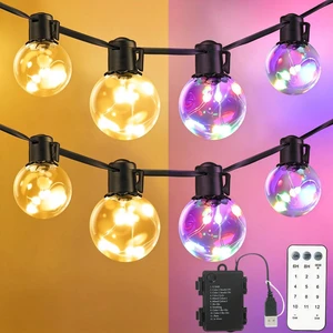 Outdoor String Lights Battery Operated,22ft 20 G40 LED Patio Bulbs Warm White & Multi,Dimmable,Remote,Timer,Waterproof Hanging Globe Bulb Shatterproof,Backyard Balcony Bistro Christmas Decor Outdoor String Lights Battery Operated,22ft 20 G40 LED Patio Bulbs Warm White & Multi,Dimmable,Remote,Timer,Waterproof Hanging Globe Bulb Shatterproof,Backyard Balcony Bistro Christmas Decor
