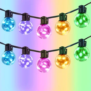 Outdoor String Lights USB Plug-in,20ft 15 Color Changing LED Bulbs 220+ Scene Modes,Dimmable,Timer,Remote & App Control,IP65 Waterproof Globe Bulb Shatterproof for Patio Backyard Balcony Decor Outdoor String Lights USB Plug-in,20ft 15 Color Changing LED Bulbs 220+ Scene Modes,Dimmable,Timer,Remote & App Control,IP65 Waterproof Globe Bulb Shatterproof for Patio Backyard Balcony Decor