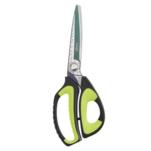 10" Heavy Duty Multipurpose Shears for Shop & Garden (Green/Black) Forged Stainless Steel With Titanium Coating Cuts Fabric, Cardboard, Pruning Branches, Household Materials, Rust-resistant 10" Heavy Duty Multipurpose Shears for Shop & Garden (Green/Black) Forged Stainless Steel With Titanium Coating Cuts Fabric, Cardboard, Pruning Branches, Household Materials, Rust-resistant
