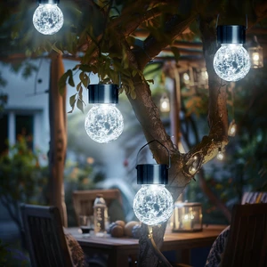 Solar Lights Outdoor Garden Decor Hanging Lantern for Outside 16Pc Cold White, Waterproof, Solar Powered, Decorative, Crackle Glass, Christmas Decoration, Garden&Tree Decor, Gifts for Women Solar Lights Outdoor Garden Decor Hanging Lantern for Outside 16Pc Cold White, Waterproof, Solar Powered, Decorative, Crackle Glass, Christmas Decoration, Garden&Tree Decor, Gifts for Women