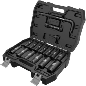 16PCS 1/2" Drive Impact Socket Set Heavy Duty CR-V Steel Construction with Extension Bar, 6-Point Design, Laser Markings & Storage Case for Auto Repair 16PCS 1/2" Drive Impact Socket Set Heavy Duty CR-V Steel Construction with Extension Bar, 6-Point Design, Laser Markings & Storage Case for Auto Repair