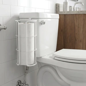 Over the Toilet Paper Holder Reserve - Toilet Paper Holder with Storage, Bathroom Toilet Paper Organizer, Metal Toilet Paper Roll Holder Fits Any Size Rolls - Matte White Over the Toilet Paper Holder Reserve - Toilet Paper Holder with Storage, Bathroom Toilet Paper Organizer, Metal Toilet Paper Roll Holder Fits Any Size Rolls - Matte White