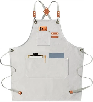 Chef Aprons for Men Women with Oversized Pockets, 16-Ounce Cotton Canvas Cross Back Heavy Duty Work Apron (Beige) Chef Aprons for Men Women with Oversized Pockets, 16-Ounce Cotton Canvas Cross Back Heavy Duty Work Apron (Beige)