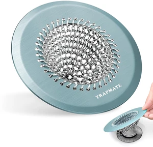 Reversible Bathtub Drain Hair Catcher, Prevent Clogging Shower Drain Cover, Patend 304 Stainless Steel Drain Strainer for Regular & Pop-up Drain (Teal) Reversible Bathtub Drain Hair Catcher, Prevent Clogging Shower Drain Cover, Patend 304 Stainless Steel Drain Strainer for Regular & Pop-up Drain (Teal)