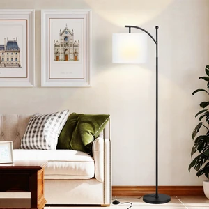 60" Floor Lamp with 3 Color Temperatures, Adjustable White Shade, Black Pole - Tall Lamp for Living Room, Bedroom, Office, Classroom, Dorm - 9W Bulb Included 60" Floor Lamp with 3 Color Temperatures, Adjustable White Shade, Black Pole - Tall Lamp for Living Room, Bedroom, Office, Classroom, Dorm - 9W Bulb Included