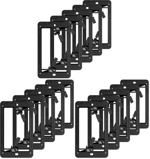 Low Voltage Mounting Bracket Single Gang Wall Plate, Flush Low Voltage Box for Network, HDMI, Coaxial, Speaker, Telephone Cables, Black, 15 Pack Low Voltage Mounting Bracket Single Gang Wall Plate, Flush Low Voltage Box for Network, HDMI, Coaxial, Speaker, Telephone Cables, Black, 15 Pack