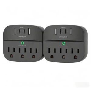 Multi Plug Outlet Splitter with USB,Surge Protector Outlet 2 Pack,Black Outlet Extender with 3 Wall Outlets 4 USB Wall Charger(2 USB C),490 J, ETL Listed, Outlet Adapter Plug Extender for Travel Multi Plug Outlet Splitter with USB,Surge Protector Outlet 2 Pack,Black Outlet Extender with 3 Wall Outlets 4 USB Wall Charger(2 USB C),490 J, ETL Listed, Outlet Adapter Plug Extender for Travel