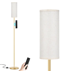 64'' Floor Lamps for Living Room with Remote Control and Stepless Dimmable Colors Temperature & Brightness, 9W Bulb Included(Beige Lampshade & Gold Pole) 64'' Floor Lamps for Living Room with Remote Control and Stepless Dimmable Colors Temperature & Brightness, 9W Bulb Included(Beige Lampshade & Gold Pole)