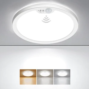 Motion Sensor Ceiling Light Wired, 12 Inch 3000K 4000K 5000K Selectable LED Flush Mount Light Fixture, Motion Activated Light with Timer for Hallway Stair Walk-in Closet, Non-Dimmable Motion Sensor Ceiling Light Wired, 12 Inch 3000K 4000K 5000K Selectable LED Flush Mount Light Fixture, Motion Activated Light with Timer for Hallway Stair Walk-in Closet, Non-Dimmable