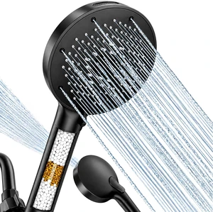 High Pressure Filtered Handheld Shower Head 9 Spray1 filter Removes Chlorine and Hard Water Impurities, Power Wash Mode, Anti-Clog Soft Silicone Nozzles,Adjustable Bracket High Pressure Filtered Handheld Shower Head 9 Spray1 filter Removes Chlorine and Hard Water Impurities, Power Wash Mode, Anti-Clog Soft Silicone Nozzles,Adjustable Bracket