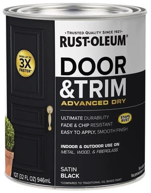 369383 Advanced Dry Door & Trim Paint, Quart, Satin Black 369383 Advanced Dry Door & Trim Paint, Quart, Satin Black
