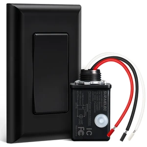 Wireless Light Switch and Receiver Kit, Black, 15A Remote Control No Wiring Required, No Interference, 100 ft Range, Expandable Wall Switch for Lamp, Ceiling Light, Fan & Outdoor Lighting Wireless Light Switch and Receiver Kit, Black, 15A Remote Control No Wiring Required, No Interference, 100 ft Range, Expandable Wall Switch for Lamp, Ceiling Light, Fan & Outdoor Lighting