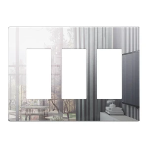 Triple Decorator Wall Plate, Impact Resistant, Mirror Glass Silver Reflective, Plexiglass, Screwless, Mid-Size, Tough And Heat Resistant, Easy Installation, Modern And Sophisticated Triple Decorator Wall Plate, Impact Resistant, Mirror Glass Silver Reflective, Plexiglass, Screwless, Mid-Size, Tough And Heat Resistant, Easy Installation, Modern And Sophisticated