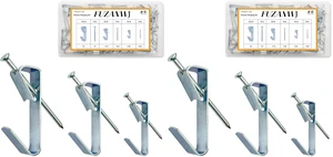 117Pcs Picture Hangers, 3 Size Picture Hooks Including 30/50/100lbs, Picture Hanging Kit, Professional Plaster Picture Hanging Kit for Wooden Wall or Drywall(50 Hangers+ 67 Nails) (Pack of 2) 117Pcs Picture Hangers, 3 Size Picture Hooks Including 30/50/100lbs, Picture Hanging Kit, Professional Plaster Picture Hanging Kit for Wooden Wall or Drywall(50 Hangers+ 67 Nails) (Pack of 2)