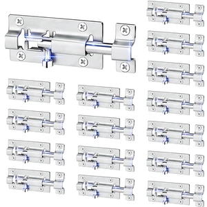 16 Pack Barrel Bolt Latch, 3 Inch Stainless Steel Slide Latch Lock Brushed Finish, Sliding Bolt Lock Latches, Thickened Stainless Steel, Sliding Locks for Door, 96PCS Screws, Easy Installation 16 Pack Barrel Bolt Latch, 3 Inch Stainless Steel Slide Latch Lock Brushed Finish, Sliding Bolt Lock Latches, Thickened Stainless Steel, Sliding Locks for Door, 96PCS Screws, Easy Installation