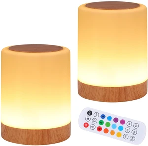 Touch Bedside Table Lamp,13 RGB Colors & 5 Brightness, USB Rechargeable Desk Lamp, Remote Control Dimmable Light with RGB Color Changing,Portable Lamp for Baby (2 Pack Brown) Touch Bedside Table Lamp,13 RGB Colors & 5 Brightness, USB Rechargeable Desk Lamp, Remote Control Dimmable Light with RGB Color Changing,Portable Lamp for Baby (2 Pack Brown)