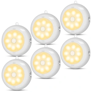 Motion Sensor Light Indoor AA Battery Operated, Under Cabinet Lighting, Magnetic Stick on LED Puck Lights for Stair, Wall, Closet, Dimmable, Warm White, 6 Pack Motion Sensor Light Indoor AA Battery Operated, Under Cabinet Lighting, Magnetic Stick on LED Puck Lights for Stair, Wall, Closet, Dimmable, Warm White, 6 Pack