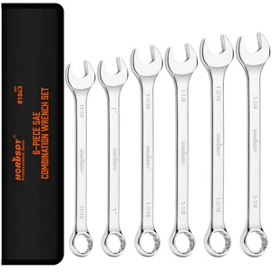 Large Wrench Set with Rolling Pouch | SAE | 6-Piece | 15/16, 1, 1-1/16, 1-1/8, 1-3/16, 1-1/4 | 12 Point | Chrome Vanadium Steel Large Wrench Set with Rolling Pouch | SAE | 6-Piece | 15/16, 1, 1-1/16, 1-1/8, 1-3/16, 1-1/4 | 12 Point | Chrome Vanadium Steel