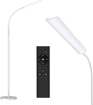 LED Floor Lamp, Stepless Adjustable 3000K-6000K Colors, White Bright 15W Floor Lamps for Living Room with 1H Timer, Reading Standing Lamp with Remote & Touch Control, Home Office LED Floor Lamp, Stepless Adjustable 3000K-6000K Colors, White Bright 15W Floor Lamps for Living Room with 1H Timer, Reading Standing Lamp with Remote & Touch Control, Home Office
